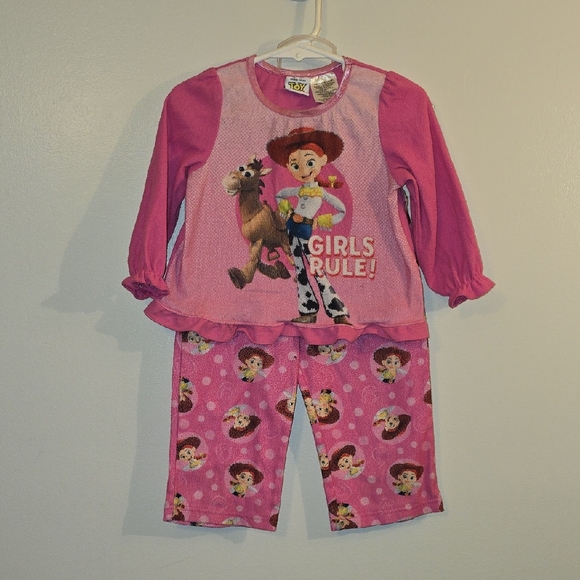 Disney Other - Disney Pixar Toy Story 2 Pink Jessie Girls Rule Kids Pajama Set LOT P